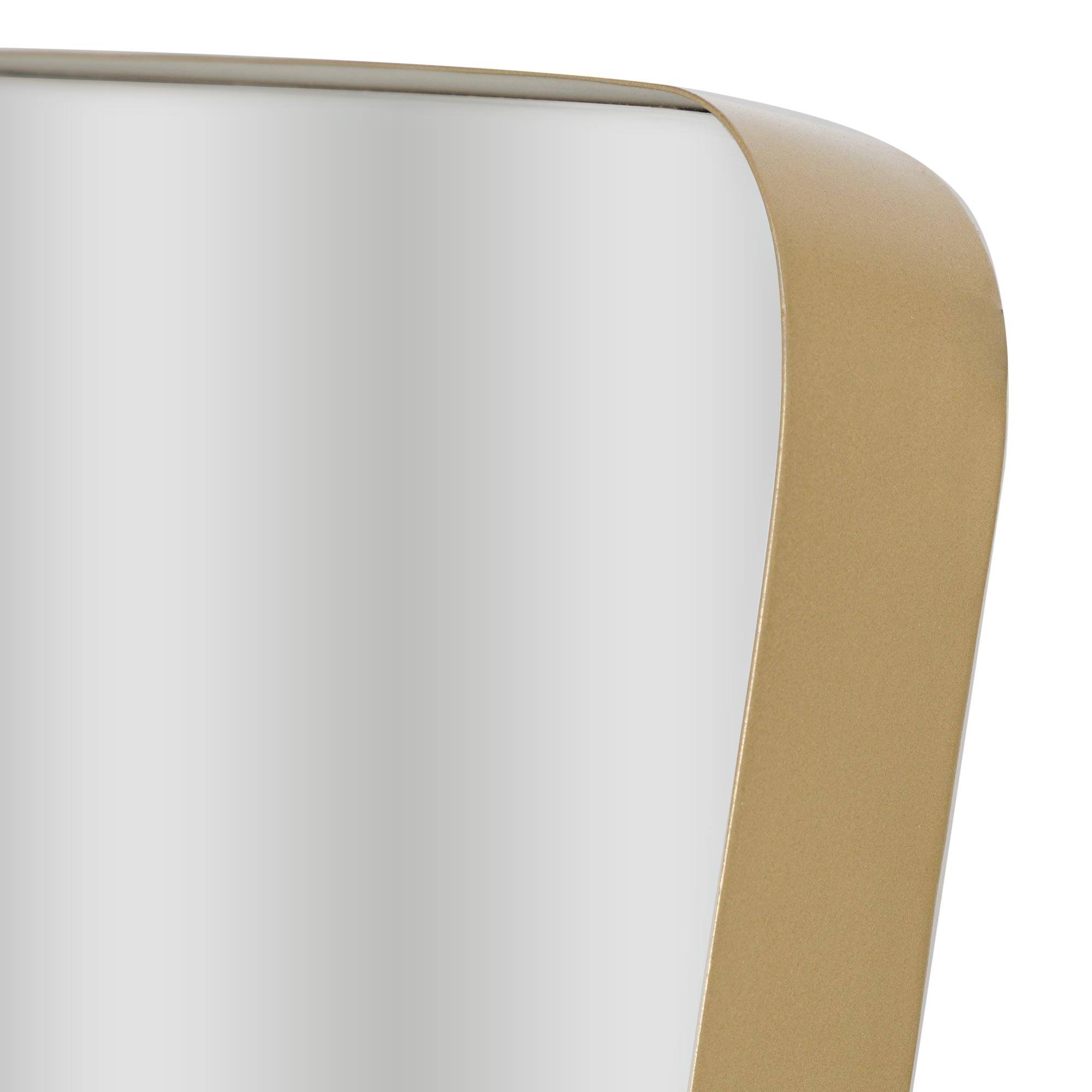 Gold Steel Freestanding Full Length Floor Mirror with Easel 16" x 63